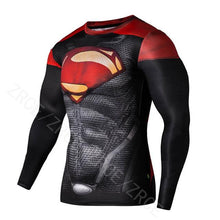 Load image into Gallery viewer, Compression Shirt Workout Training Fitness Men Cosplay Rashgard Plus Size Bodybuilding T shirt 3D Printed Superman Tops For Male